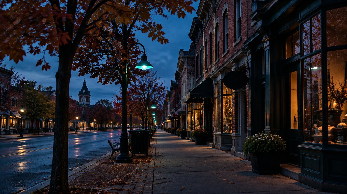 Unionville Main Street at blue hour