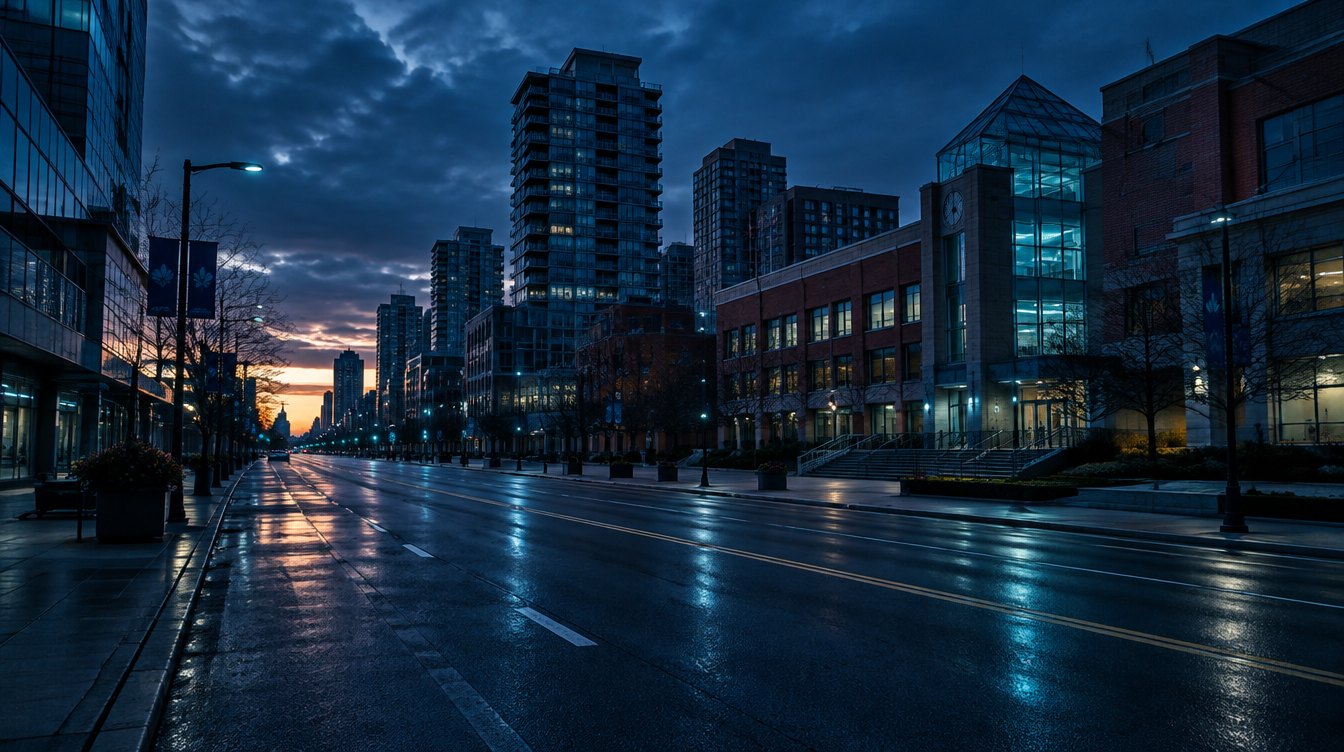 Richmond Hill Yonge Street at dusk