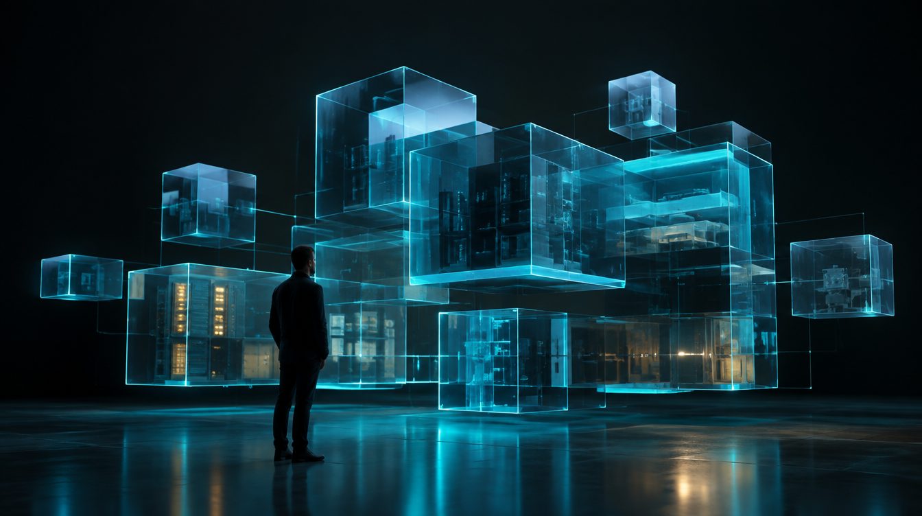 Geometric software modules in cyan edge light