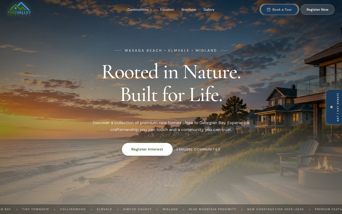 Pine Valley Estates website